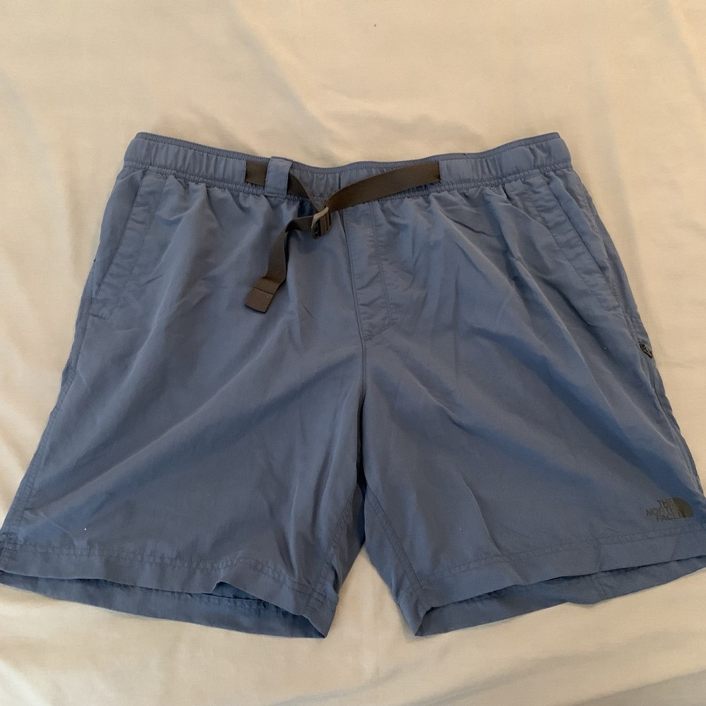 The North Face Shorts Mens 2XL Blue Swim Trunks Lined Belted Quick Dry